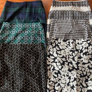 Lot of 6 pencil skirts from j crew, banana, loft